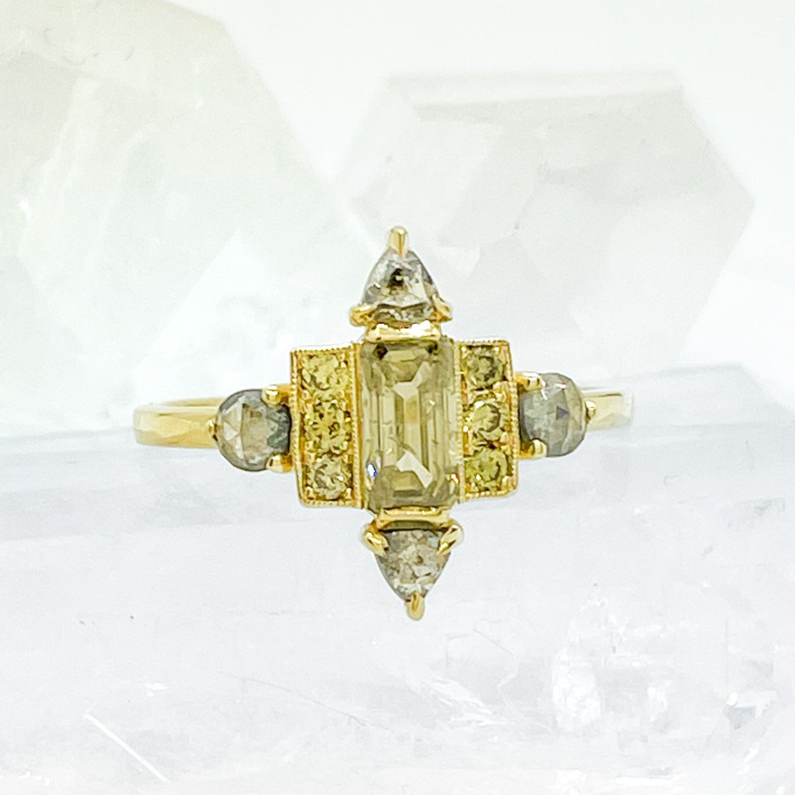 Green Engagement Ring
