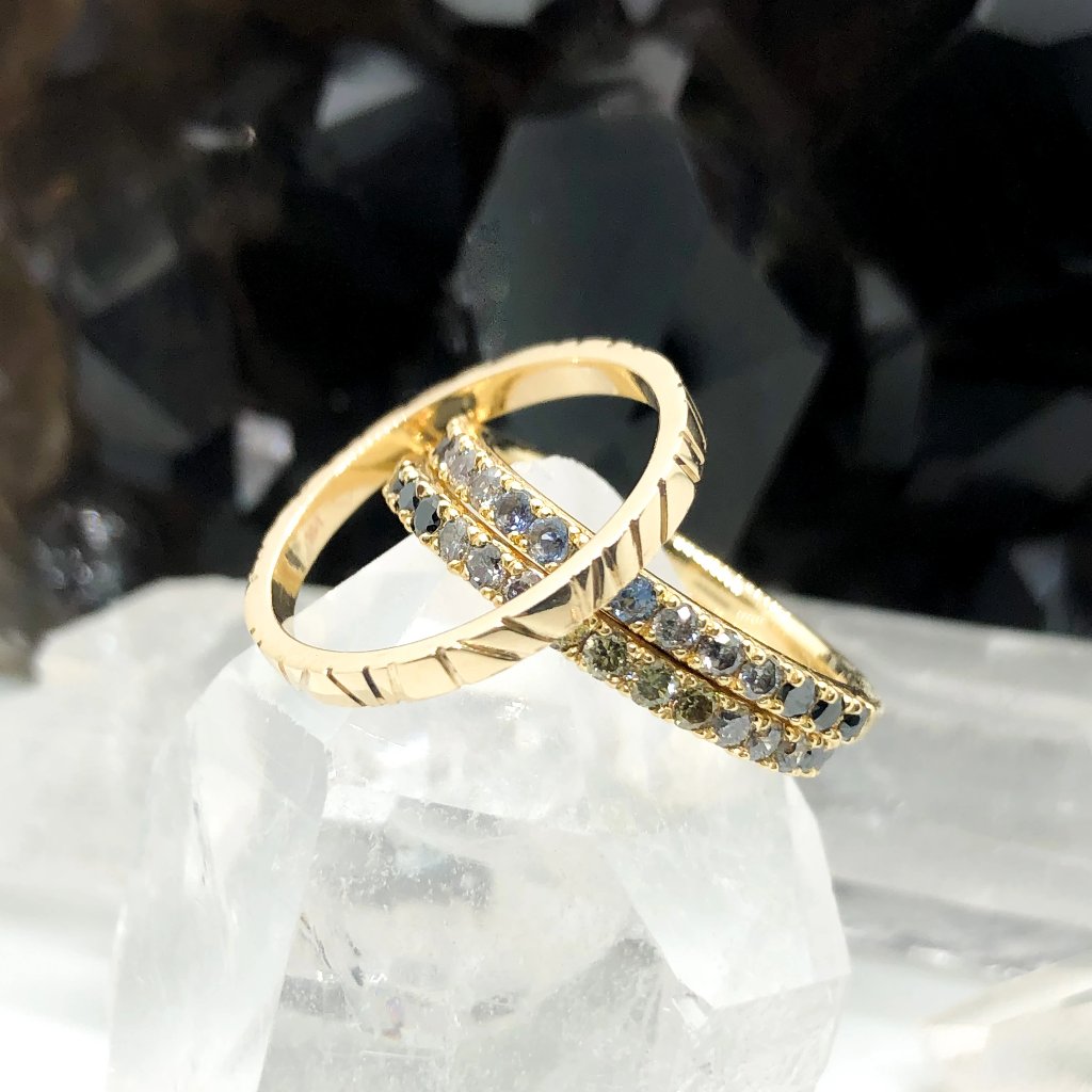 Moraga 14k Gold Hand-Detailed Stacking Ring