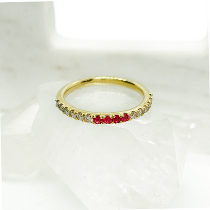 Saturn Pink Spinel & Diamond 18k Gold Band Ring
