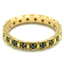 Shrader Textured Black Diamond 18k Gold Eternity Band Ring