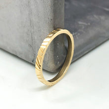 Moraga 14k Gold Hand-Detailed Stacking Ring