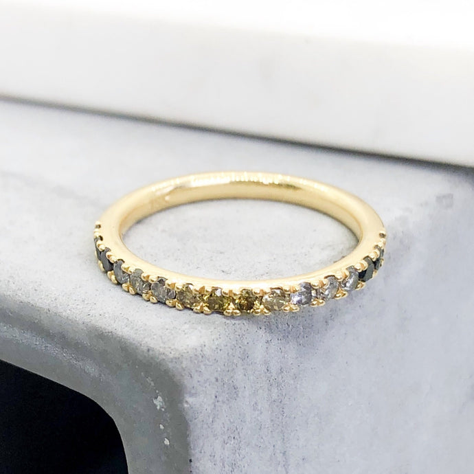 Precita Natural Olive Diamond Ombre 18k Yellow Gold Ring